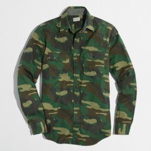 J Crew ~ Camo Print Button Down Shirt, Size XS